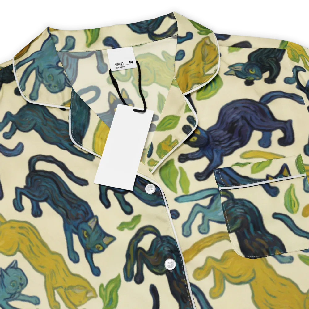 Velvet Alley Cats on Women's Short Sleeve Pajama Top — Product details
