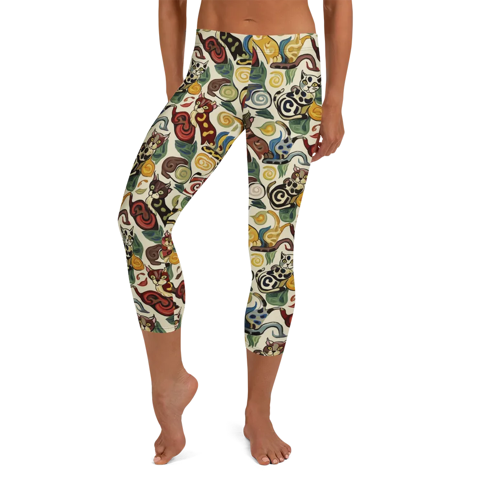 Spiral Prowl on Capri Leggings — Front