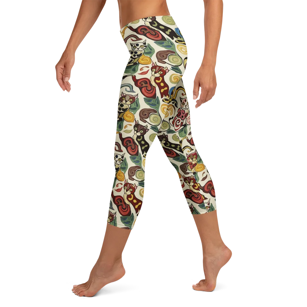 Spiral Prowl on Capri Leggings — Left