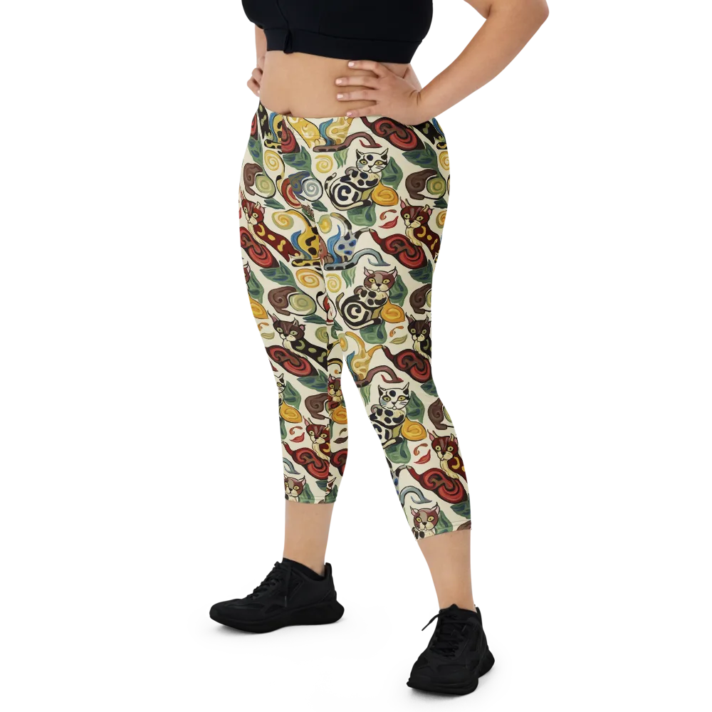 Spiral Prowl on Capri Leggings — Front