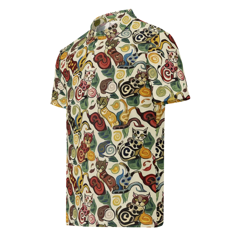 Spiral Prowl on Men's Slim Fit Polo Shirt — Left Front