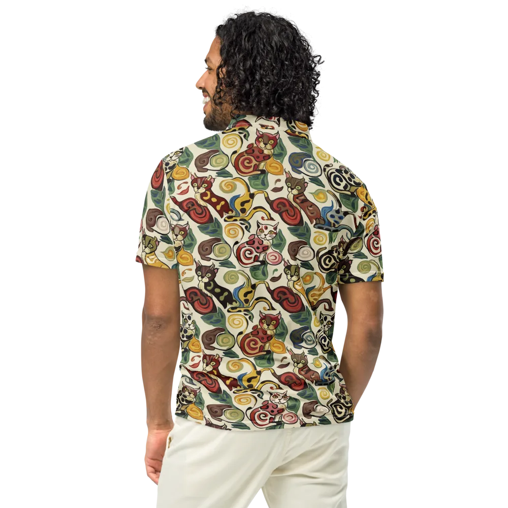 Spiral Prowl on Men's Slim Fit Polo Shirt — Back