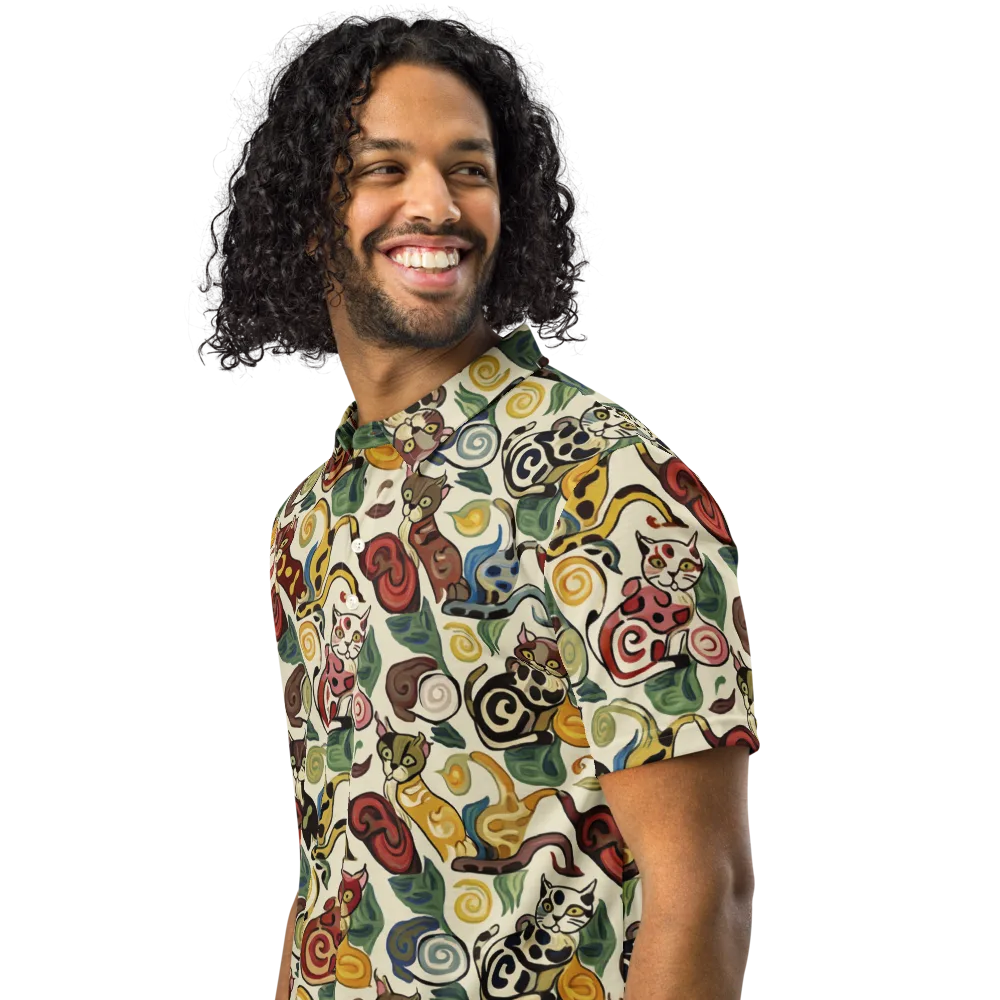 Spiral Prowl on Men's Slim Fit Polo Shirt — Left Front