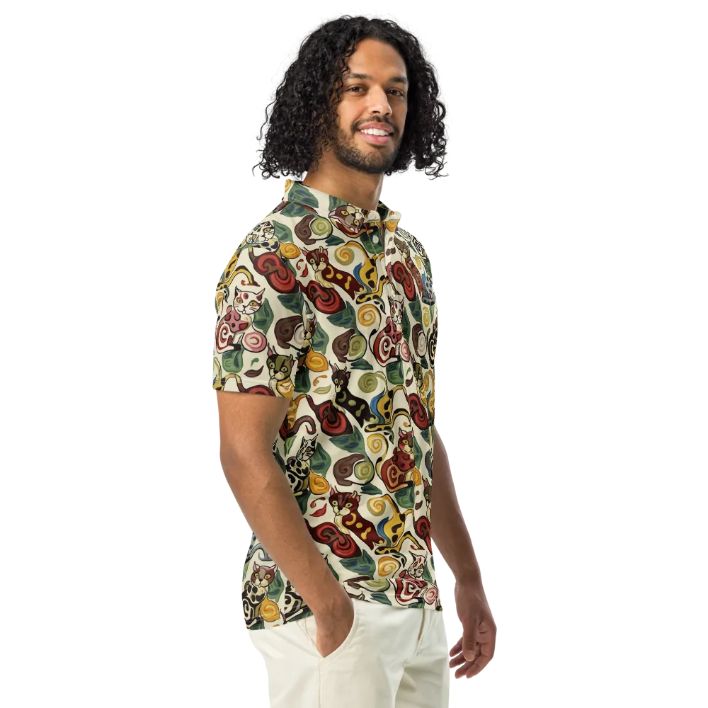 Spiral Prowl on Men's Slim Fit Polo Shirt — Right Front