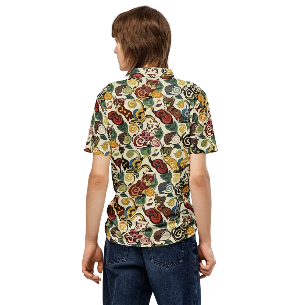 Spiral Prowl on Men's Slim Fit Polo Shirt — Back