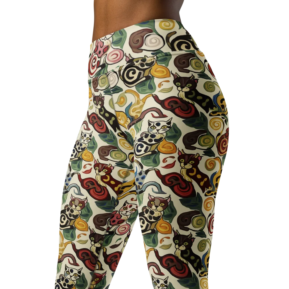 Spiral Prowl on Yoga Leggings — Left Front