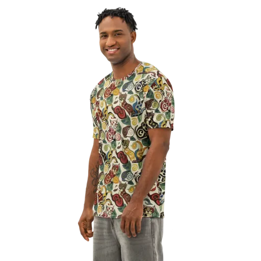 Spiral Prowl on a Men's Cotton Crew Neck T-Shirt