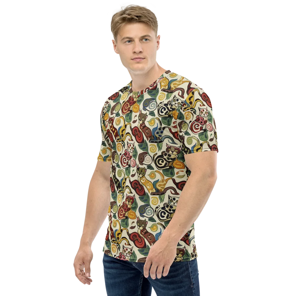 Spiral Prowl on Men's Crew Neck T-Shirt — Left