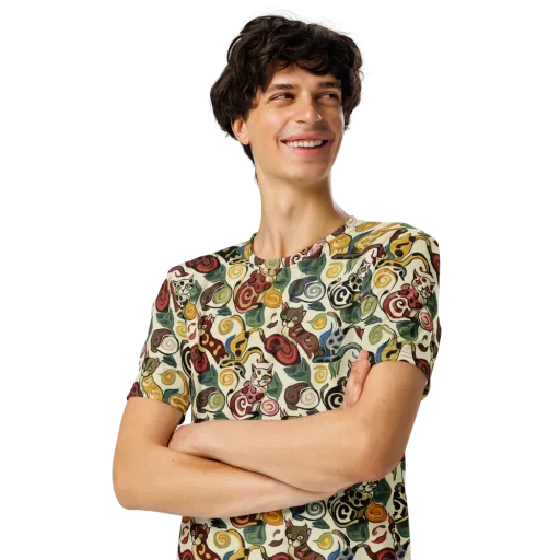 Spiral Prowl on a Men's Crew Neck T-Shirt
