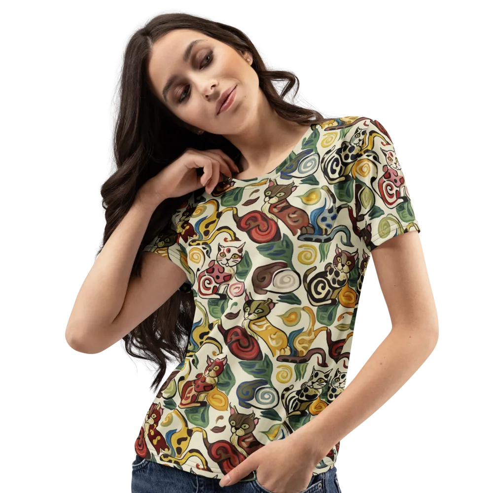 Spiral Prowl on Women's Crew Neck T-Shirt — Left Front