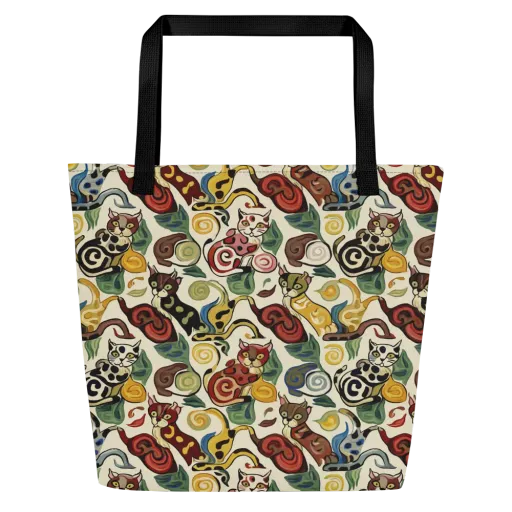 Spiral Prowl on a Large Tote Bag W/ Pocket