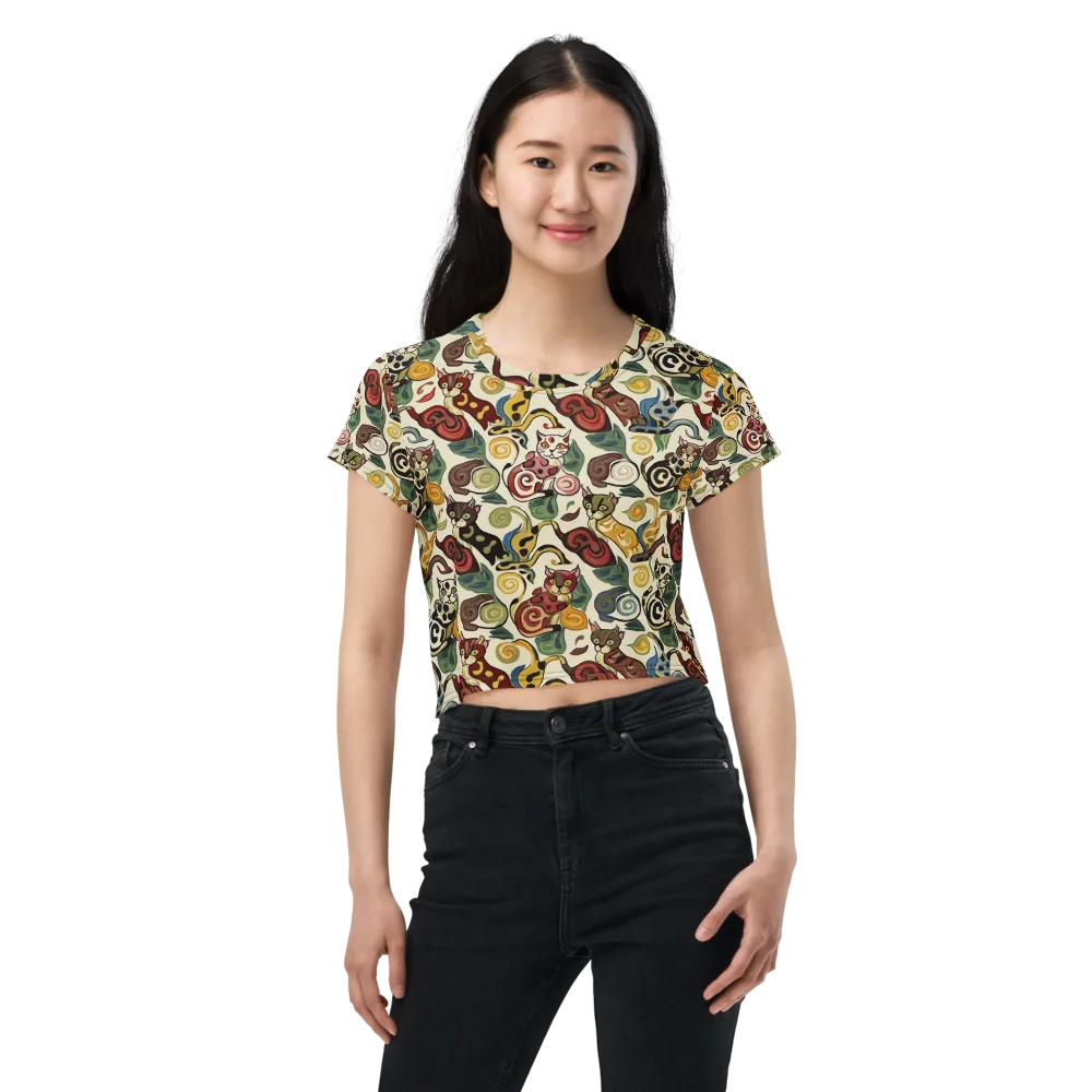 Spiral Prowl on Crop Tee — Front