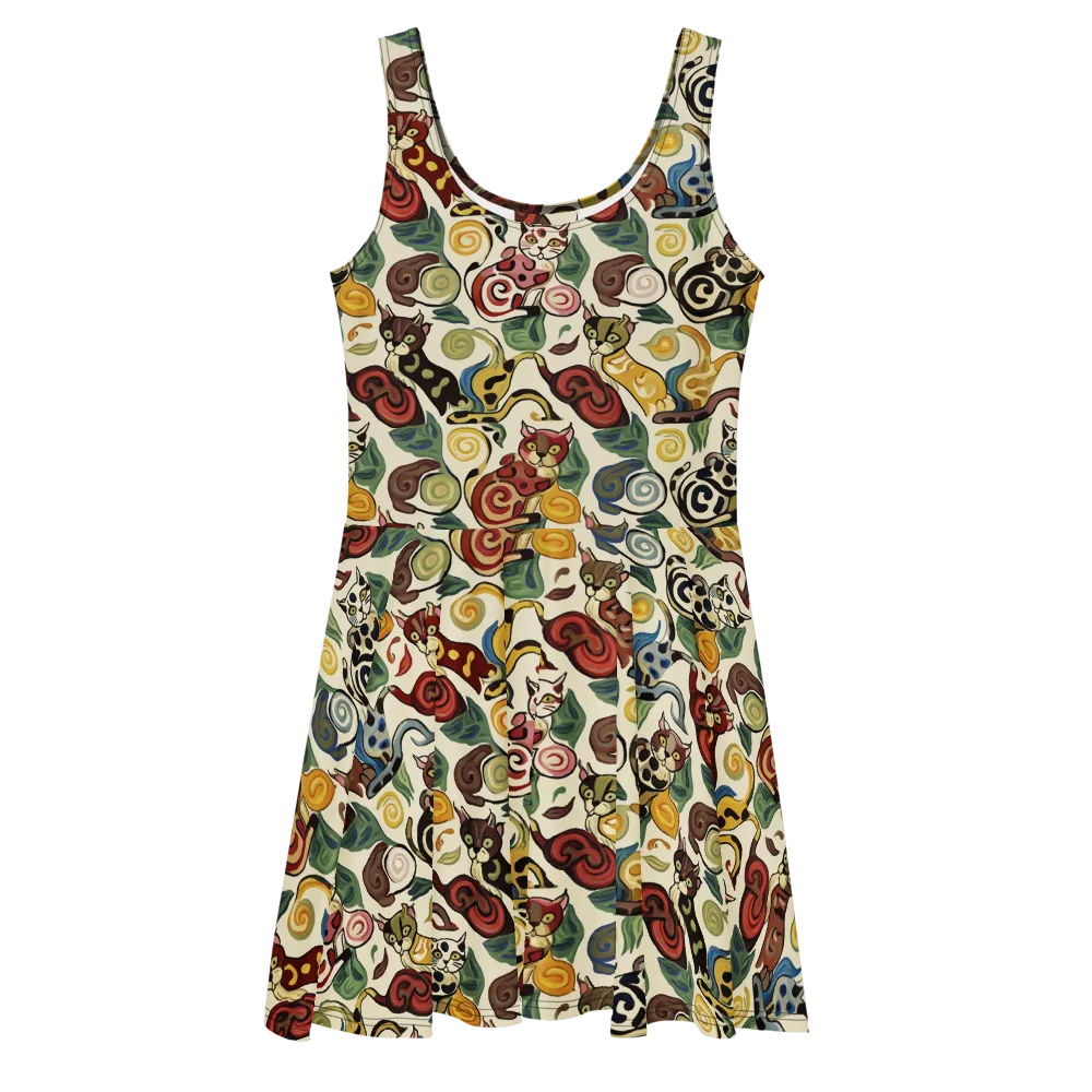 Spiral Prowl on Skater Dress — Front