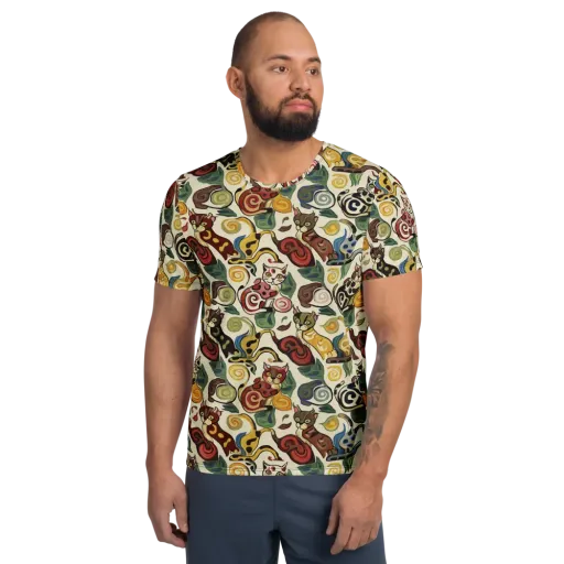 Spiral Prowl on a Men's Athletic T-Shirt