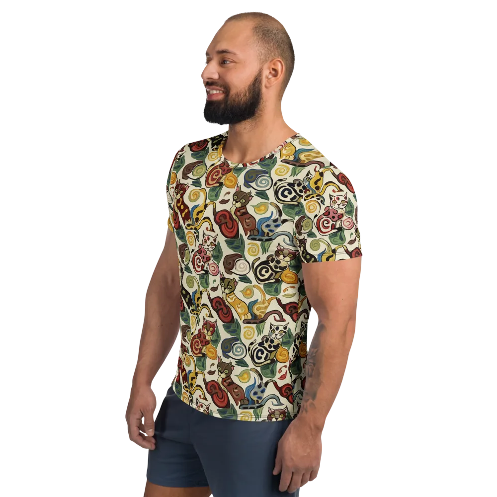 Spiral Prowl on Men's Athletic T-Shirt — Left