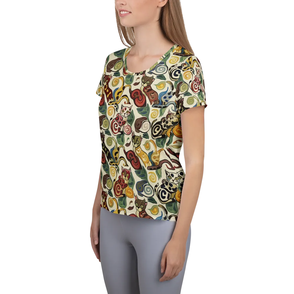 Spiral Prowl on Women's Athletic T-Shirt — Left