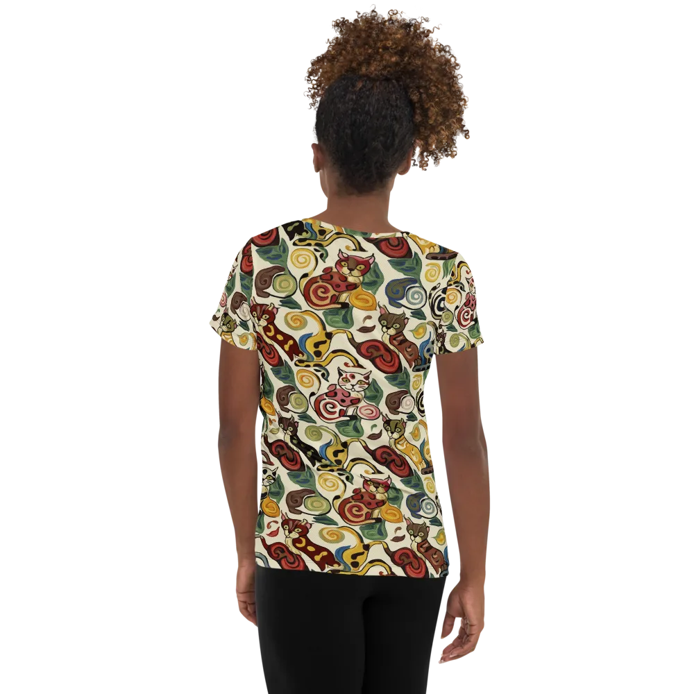 Spiral Prowl on Women's Athletic T-Shirt — Back