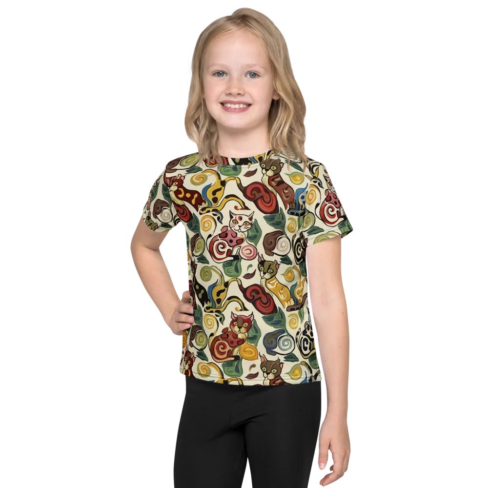 Spiral Prowl on Kids Crew Neck T-Shirt — Front
