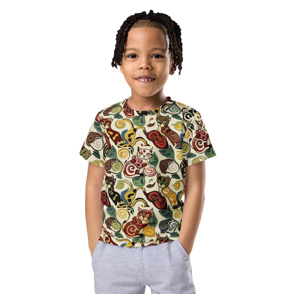 Spiral Prowl on Kids Crew Neck T-Shirt — Front
