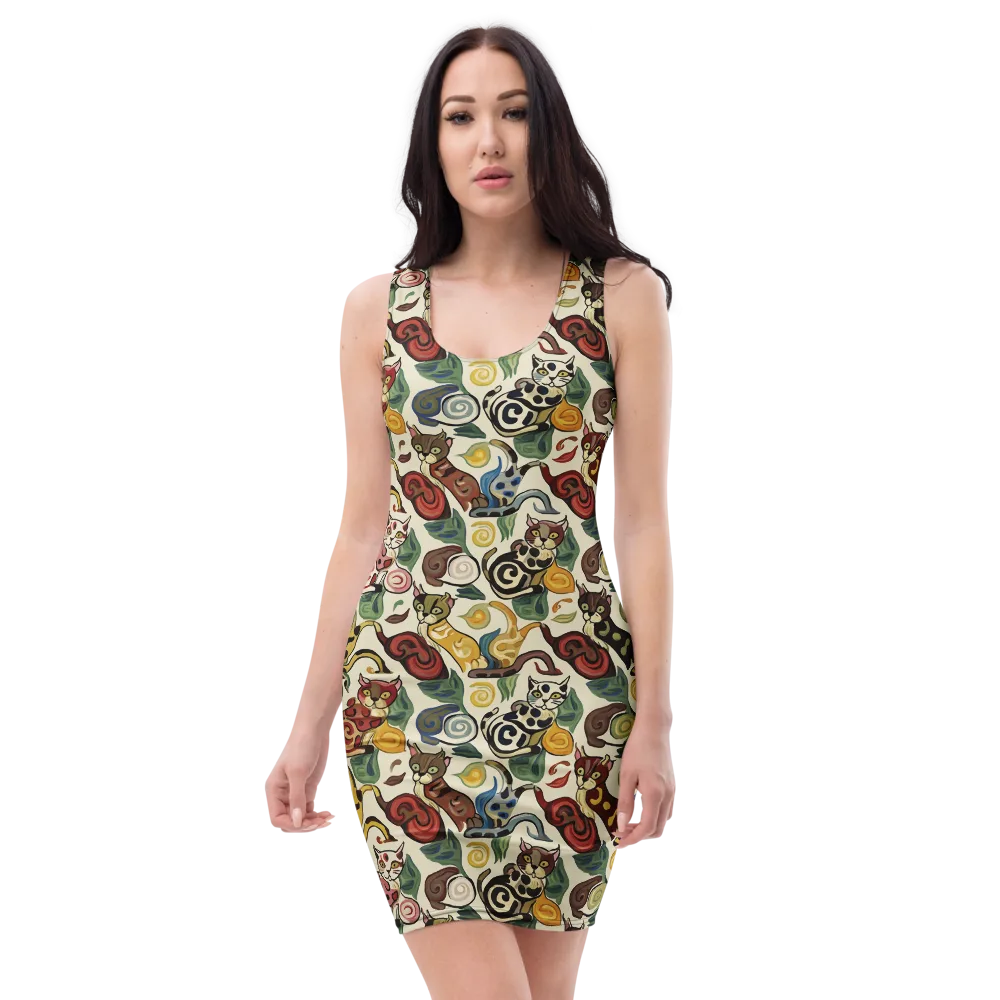 Spiral Prowl on Bodycon Dress — Front
