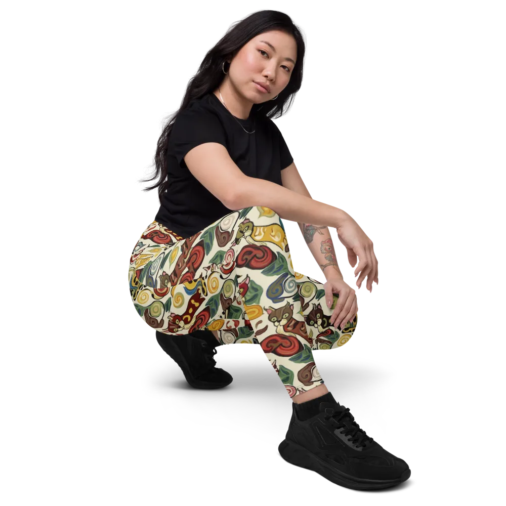 Spiral Prowl on Leggings with Pockets — Right Front