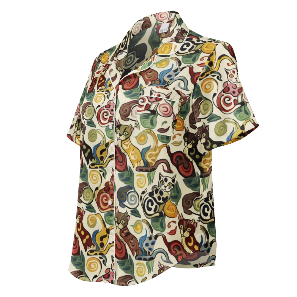 Spiral Prowl on Women's Short Sleeve Pajama Top — Left Front