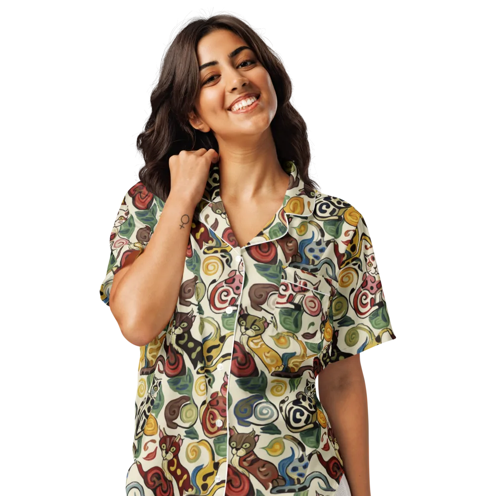 Spiral Prowl on Women's Short Sleeve Pajama Top — Front