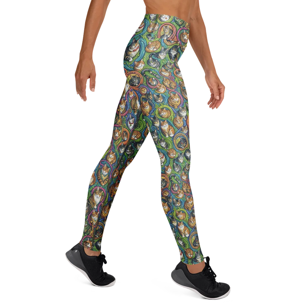 Cathedral of Cats on Yoga Leggings — Right