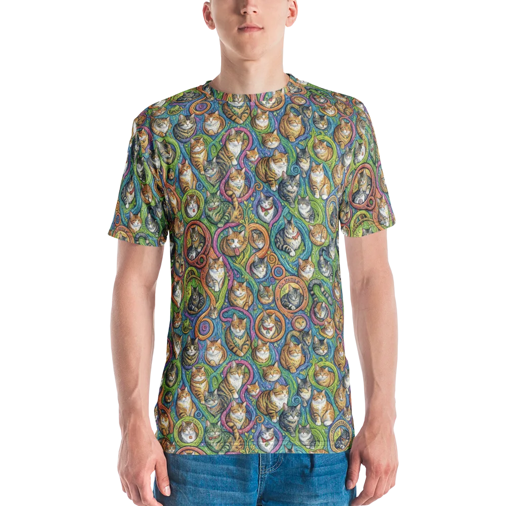 Cathedral of Cats on Men's Crew Neck T-Shirt — Front