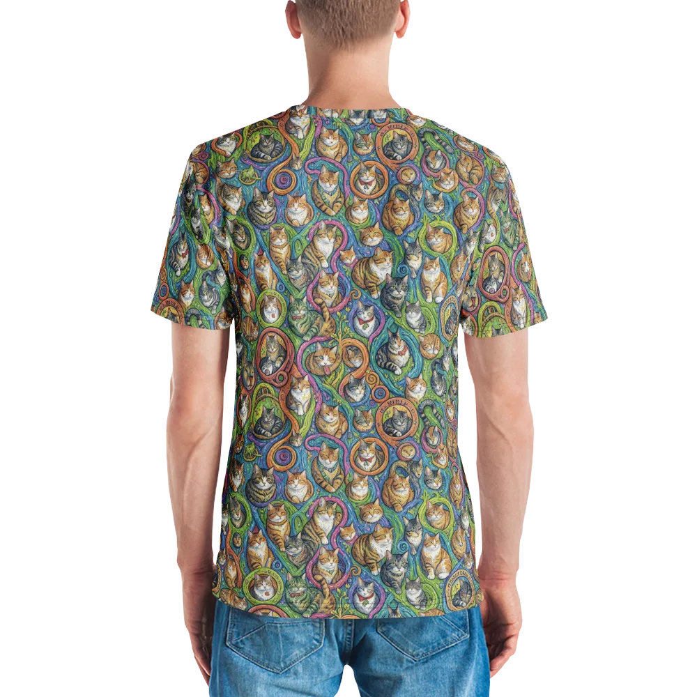 Cathedral of Cats on Men's Crew Neck T-Shirt — Back