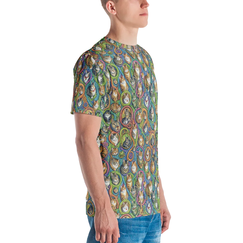 Cathedral of Cats on Men's Crew Neck T-Shirt — Right