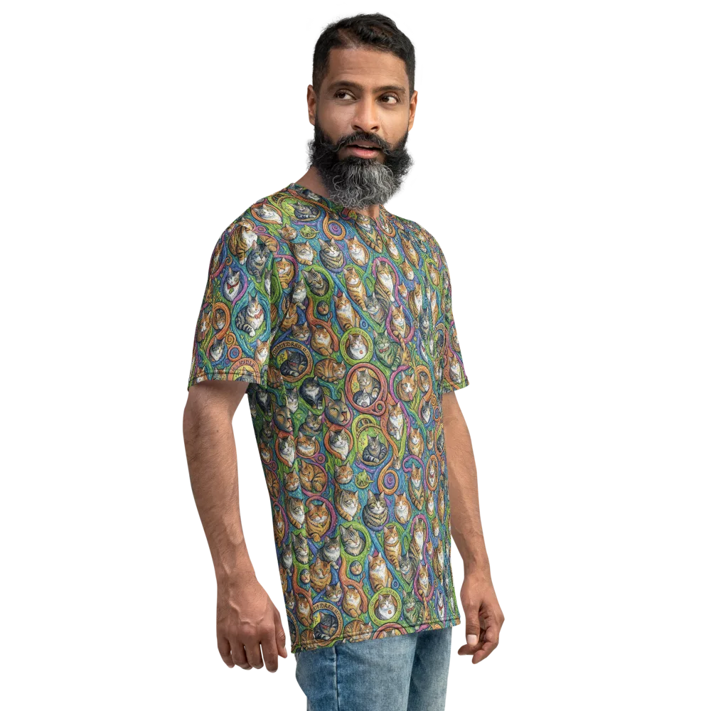 Cathedral of Cats on Men's Crew Neck T-Shirt — Right
