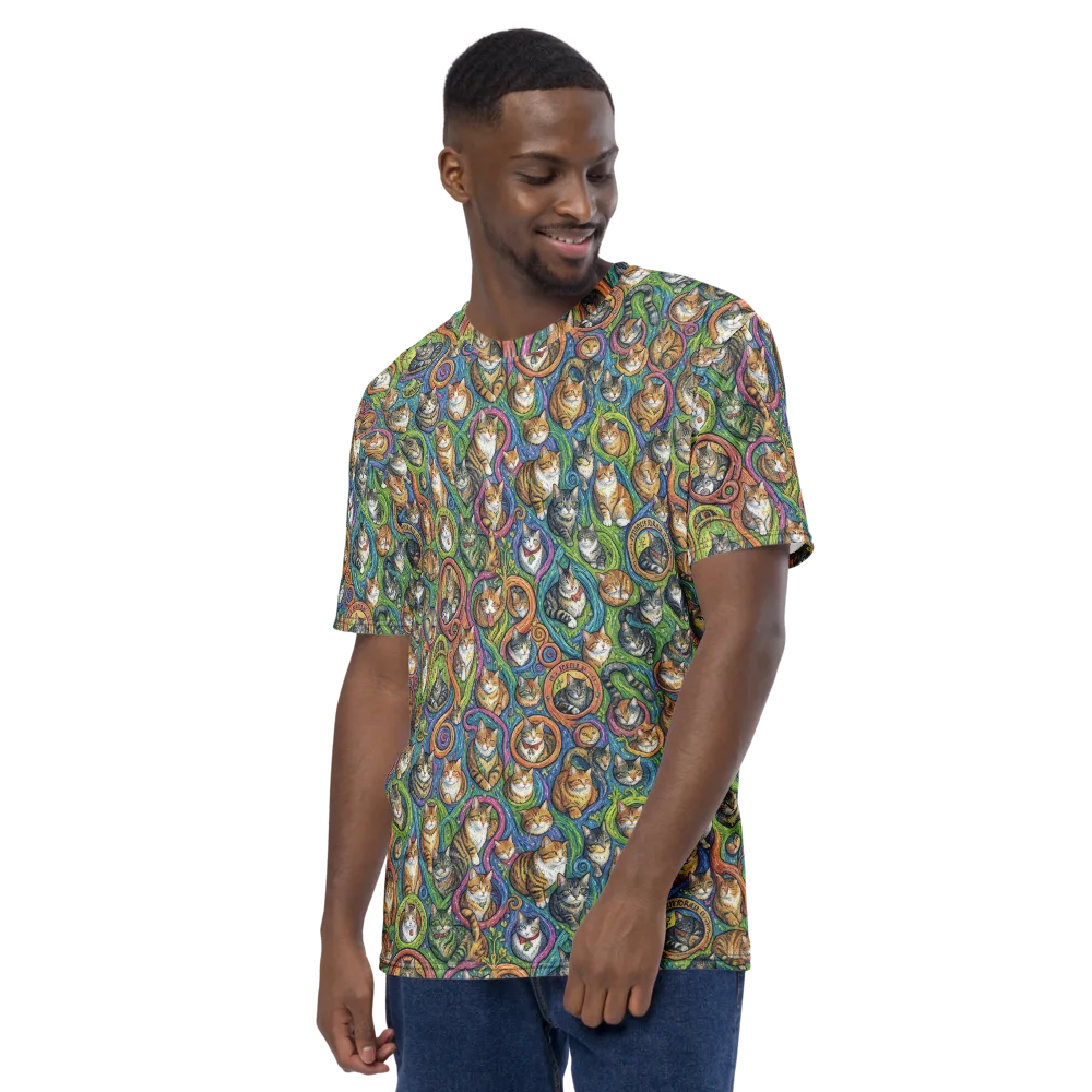 Cathedral of Cats on Men's Crew Neck T-Shirt — Left