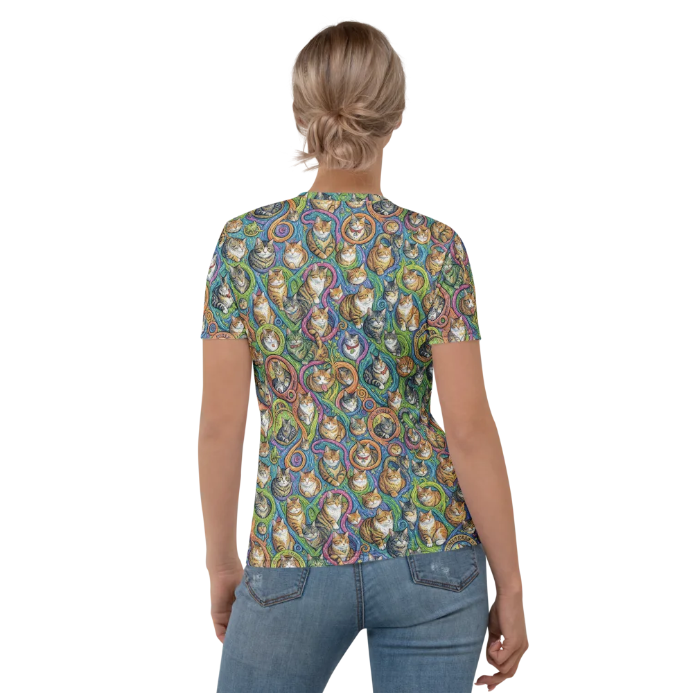 Cathedral of Cats on Women's Crew Neck T-Shirt — Back