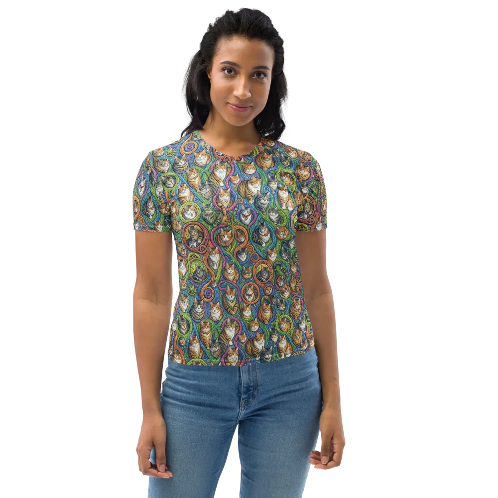 Cathedral of Cats on Women's Crew Neck T-Shirt — Front