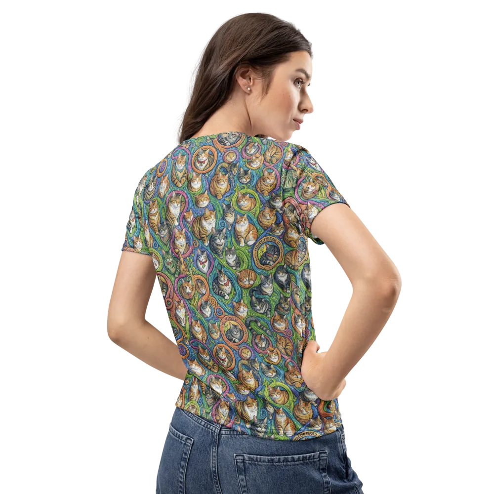 Cathedral of Cats on Women's Crew Neck T-Shirt — Back