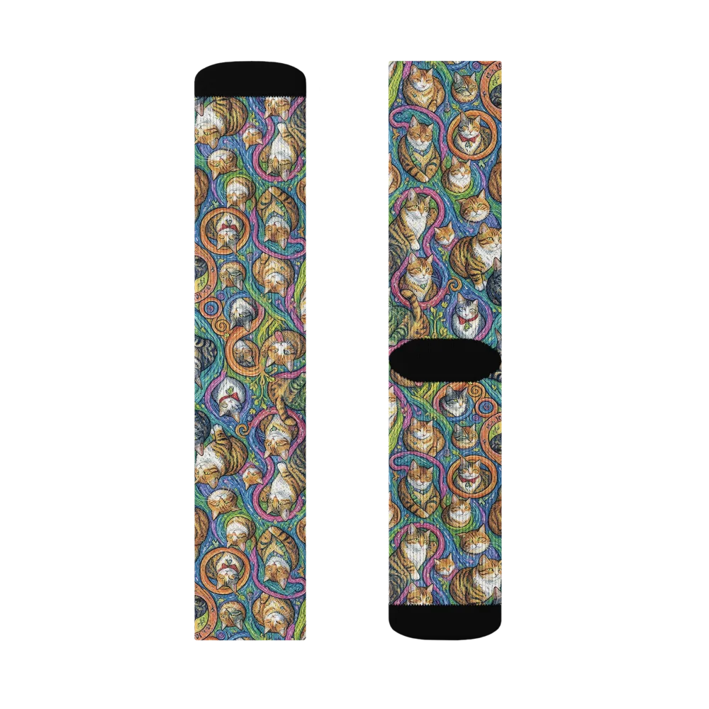 Cathedral of Cats on Socks — Left Sock