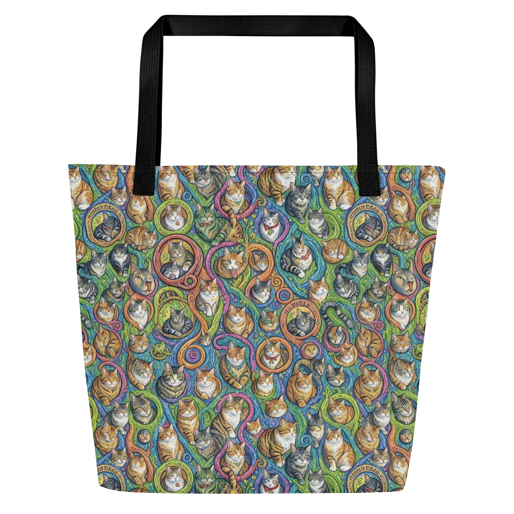 Cathedral of Cats on Large Tote Bag W/ Pocket — Front