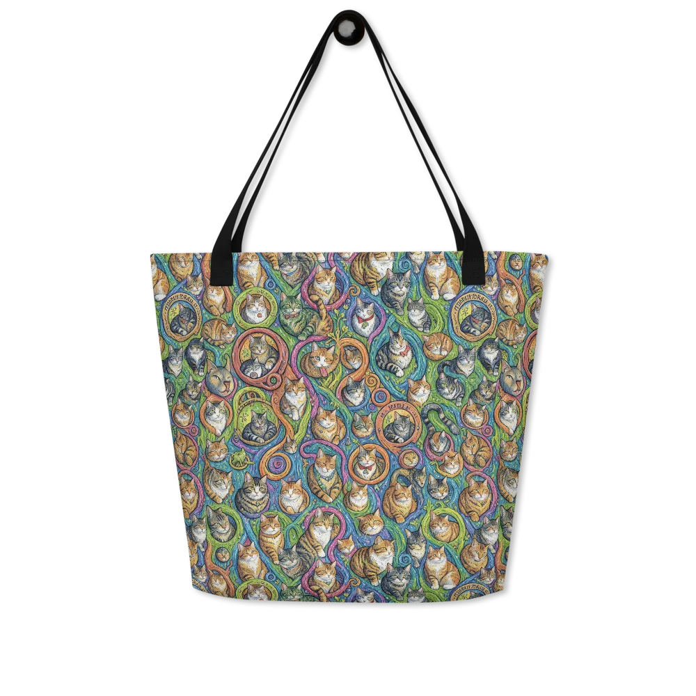Cathedral of Cats on Large Tote Bag W/ Pocket — Front