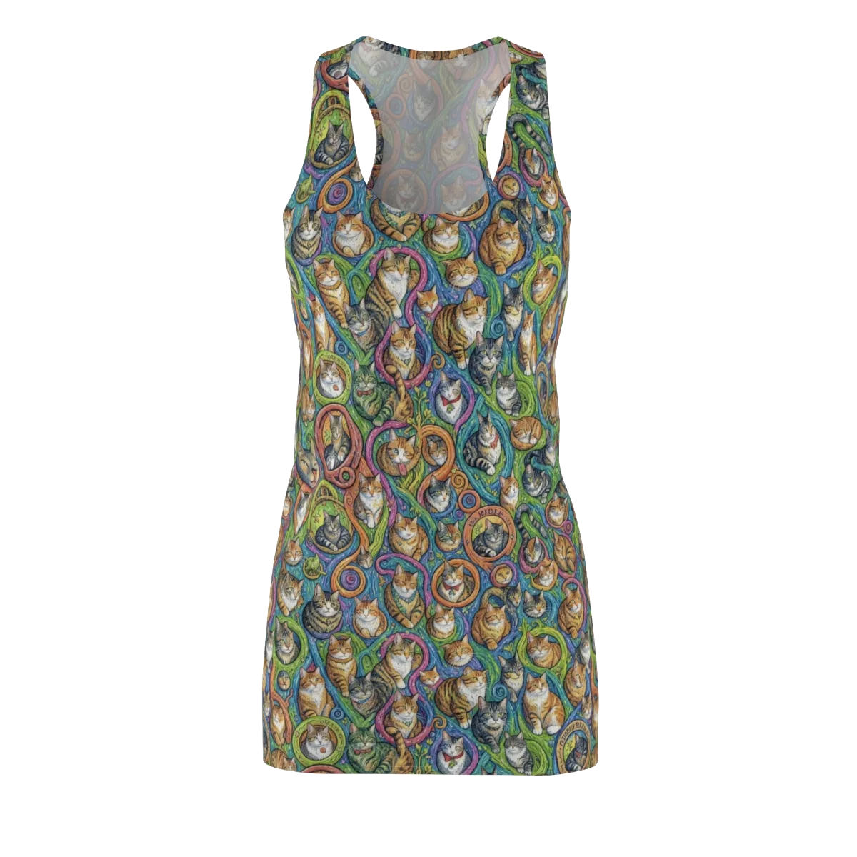 Cathedral of Cats on Racerback Dress — Front