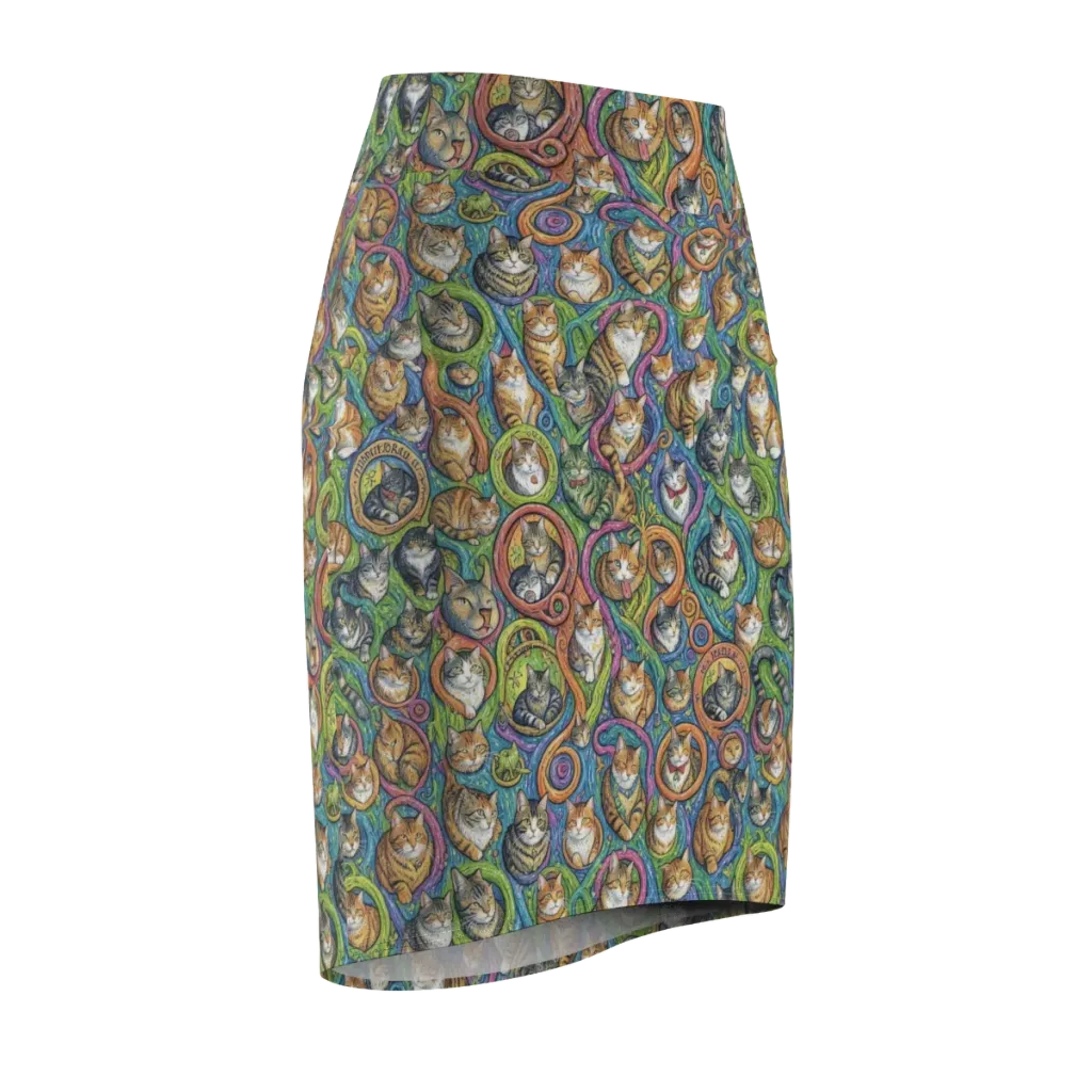 Cathedral of Cats on Pencil Skirt — Front Side