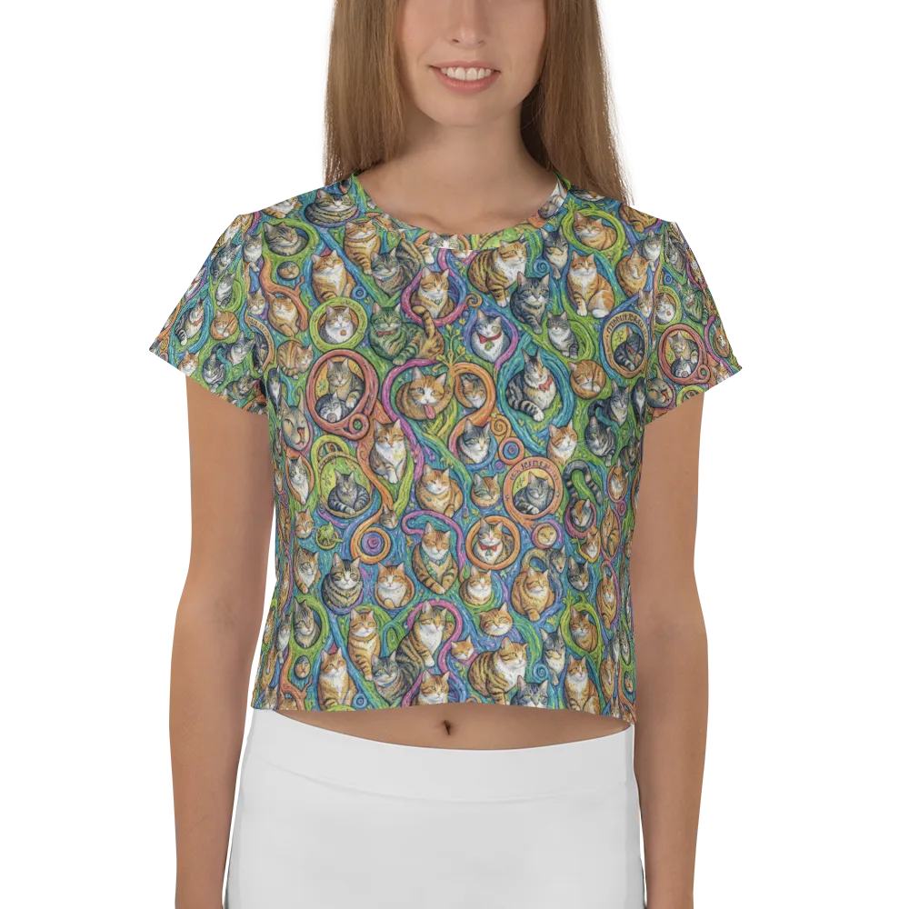 Cathedral of Cats on Crop Tee — Front