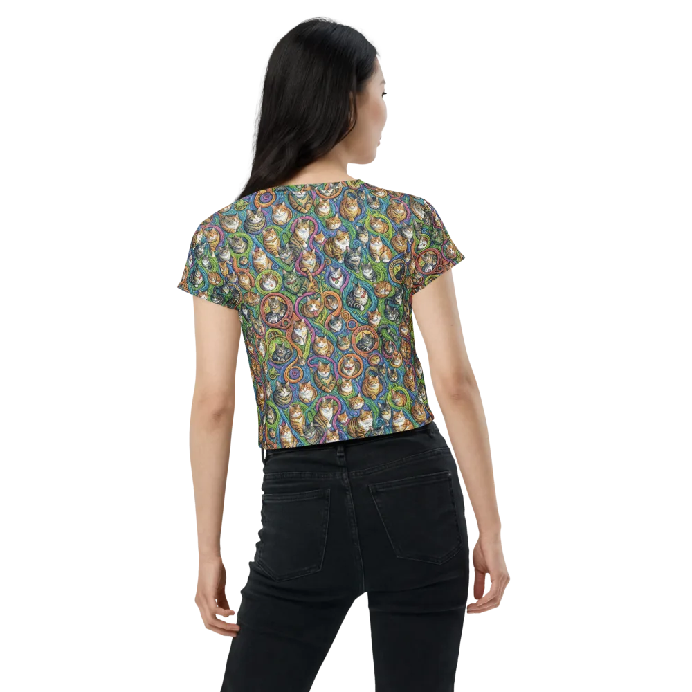 Cathedral of Cats on Crop Tee — Back