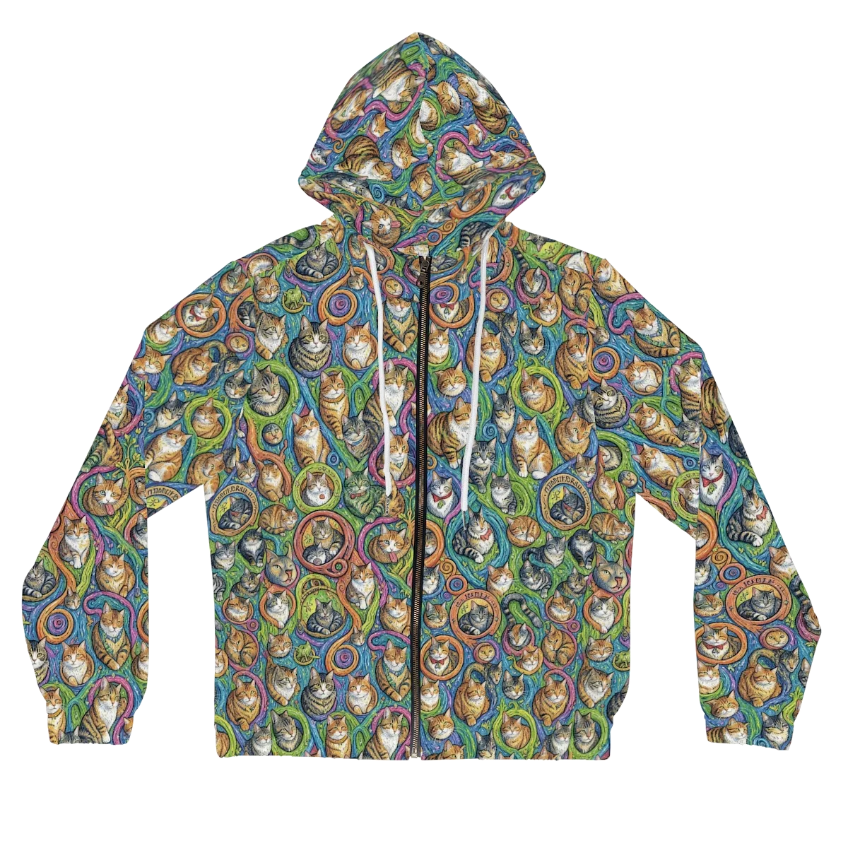 Cathedral of Cats on Women's Full-Zip Hoodie — Front