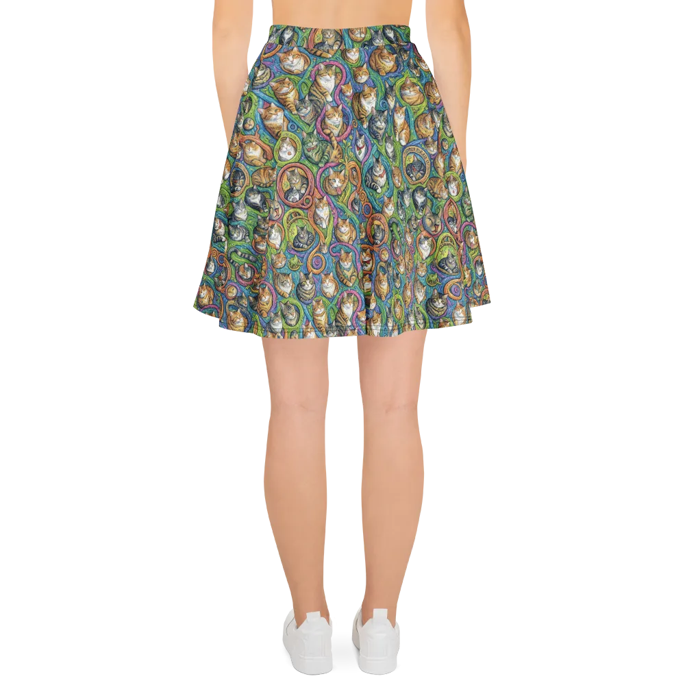 Cathedral of Cats on Skater Skirt — Back