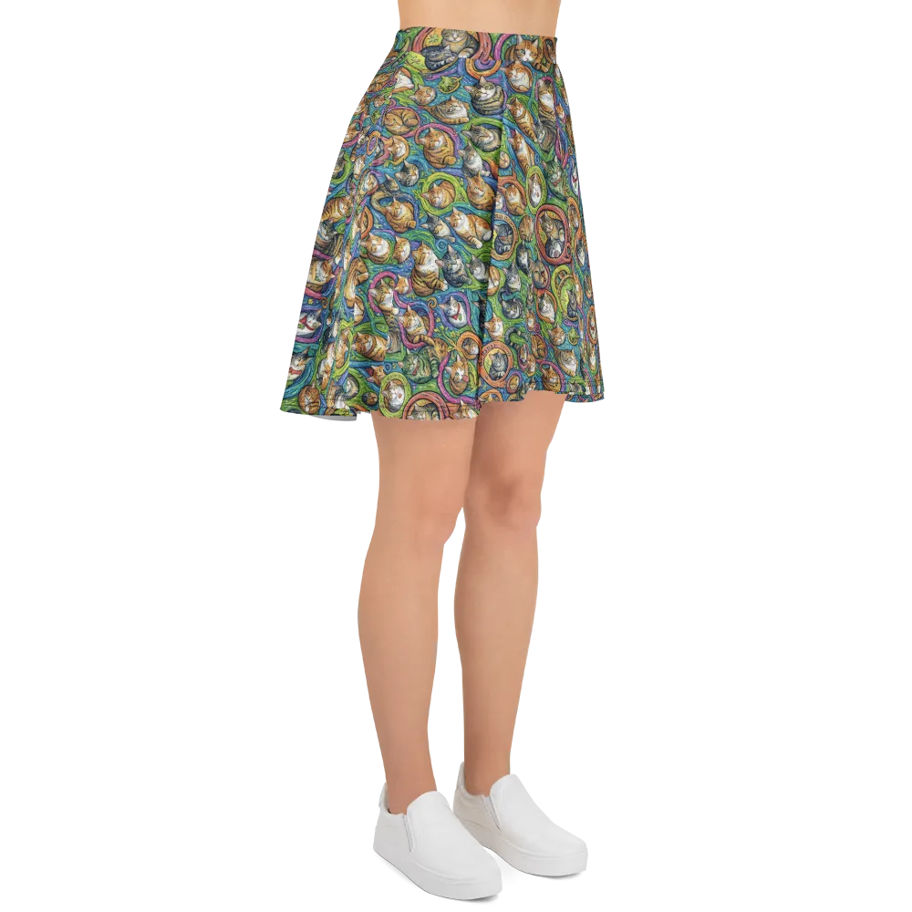 Cathedral of Cats on Skater Skirt — Right
