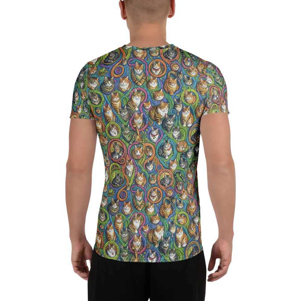 Cathedral of Cats on Men's Athletic T-Shirt — Back