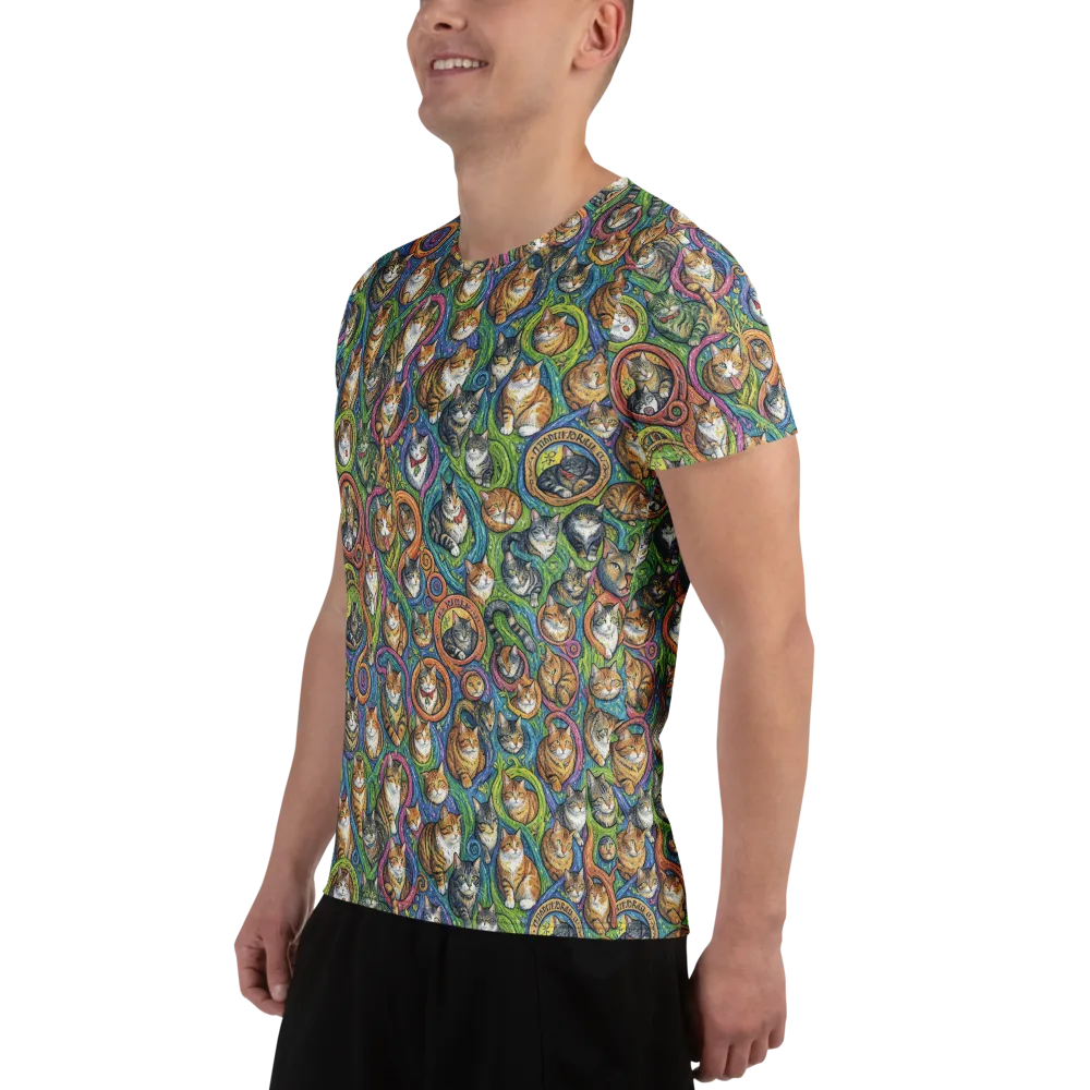 Cathedral of Cats on Men's Athletic T-Shirt — Left