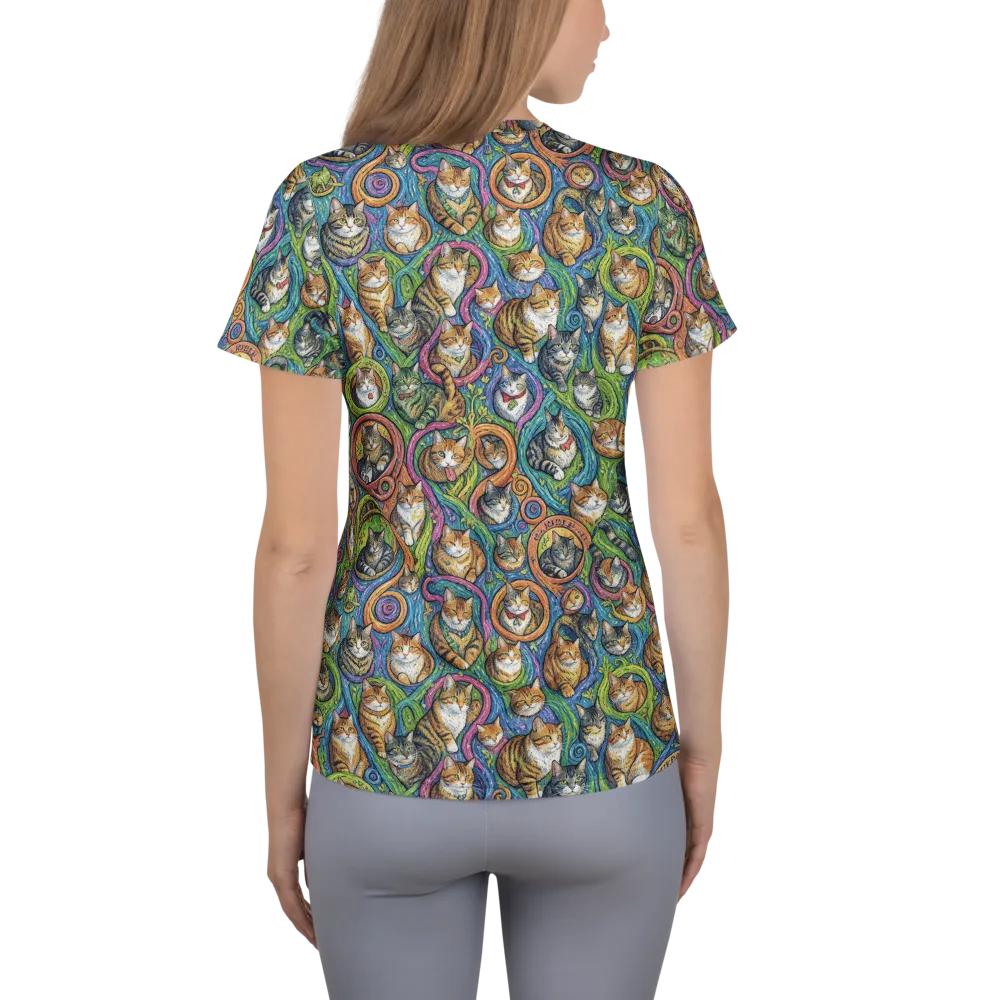 Cathedral of Cats on Women's Athletic T-Shirt — Back
