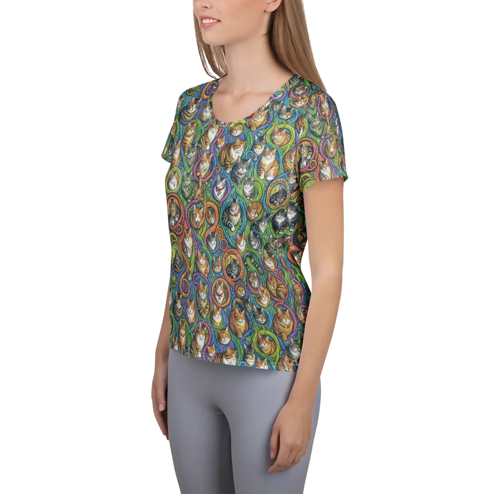 Cathedral of Cats on Women's Athletic T-Shirt — Left